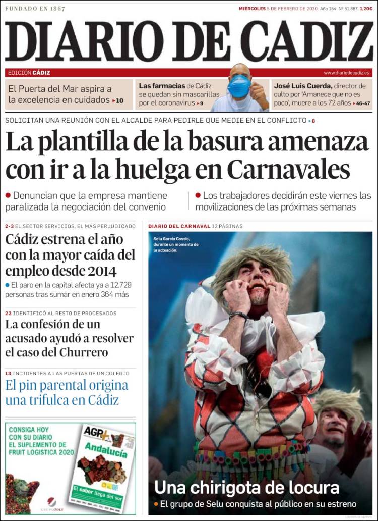 Portada de Diario de Cádiz (España)