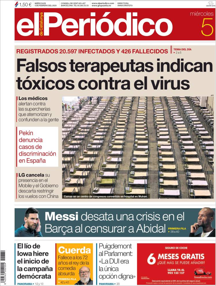 Portada de El Periódico (España)