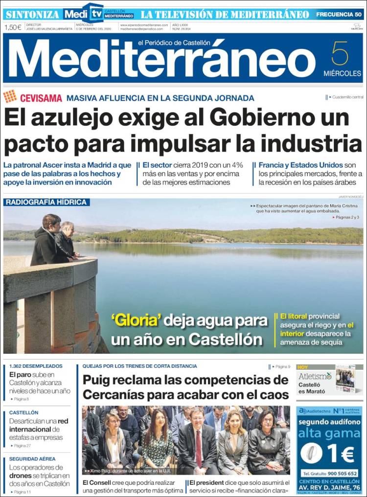 Portada de El Periódico Mediterraneo (España)