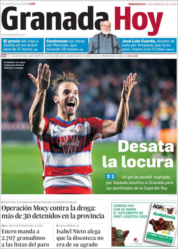 Portada de Granada Hoy (España)