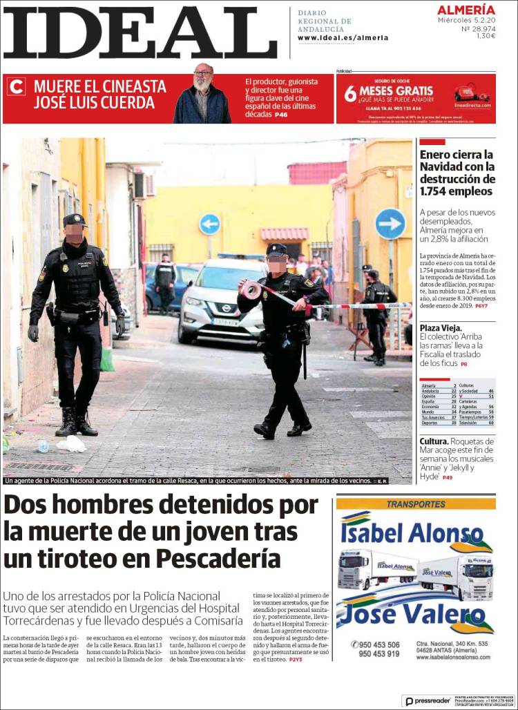 Portada de Ideal Almeria (España)