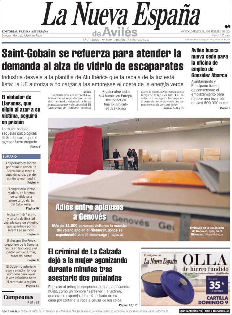 Portada de La Nueva España - Avilés (Espa&ntilde;a)