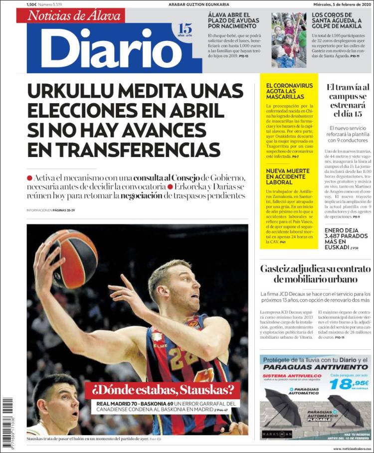 Portada de Noticias de Álava (España)