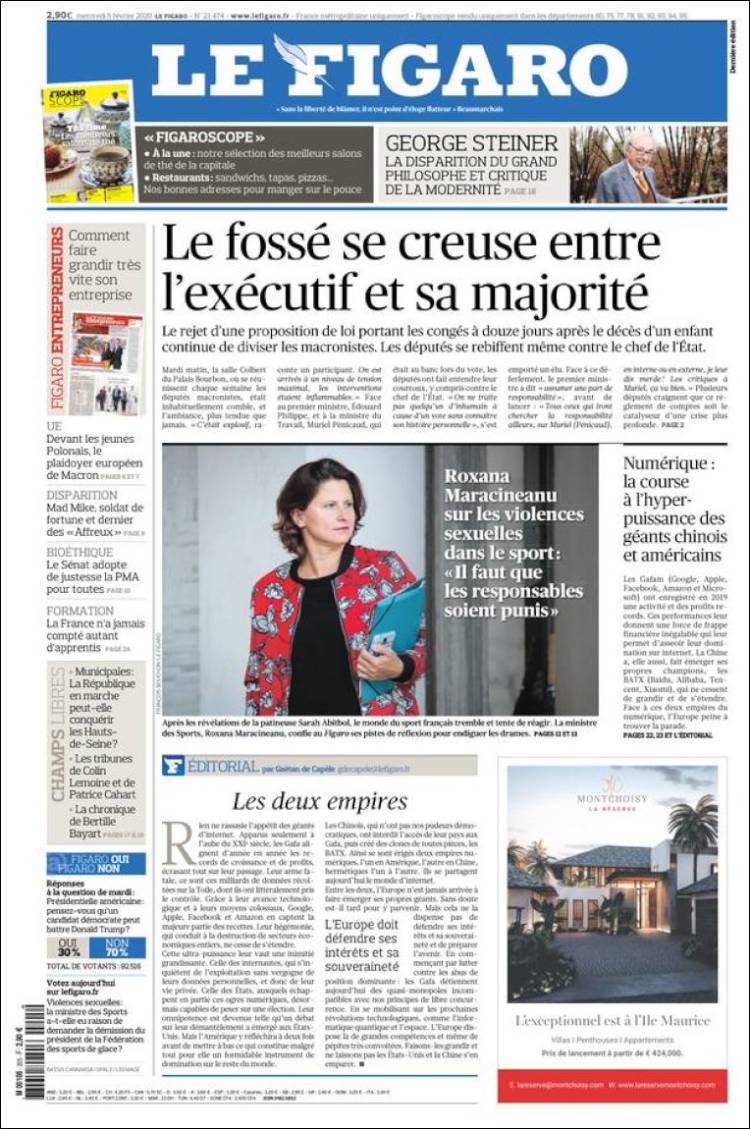 Portada de Le Figaro (Francia)