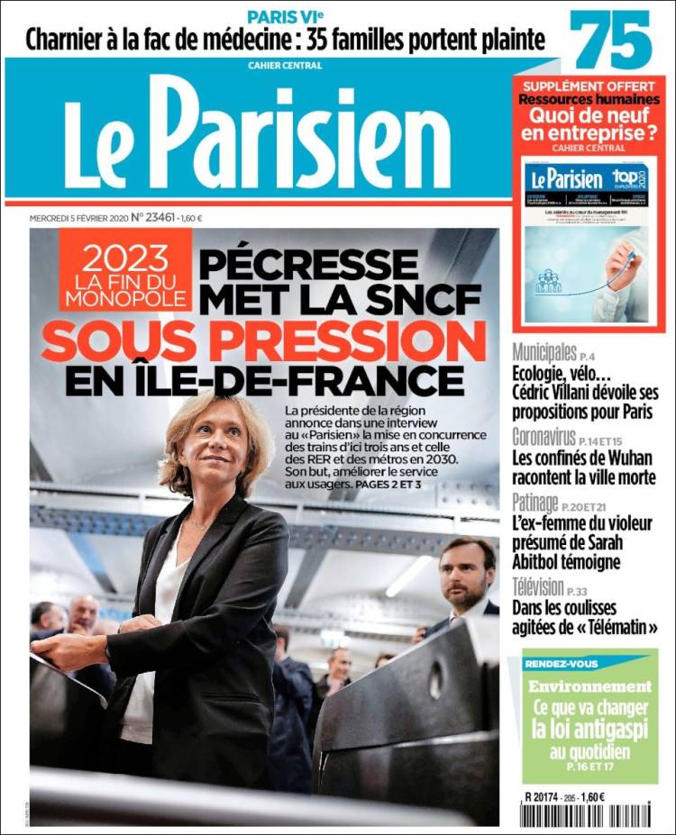 Portada de Le Parisien (Francia)