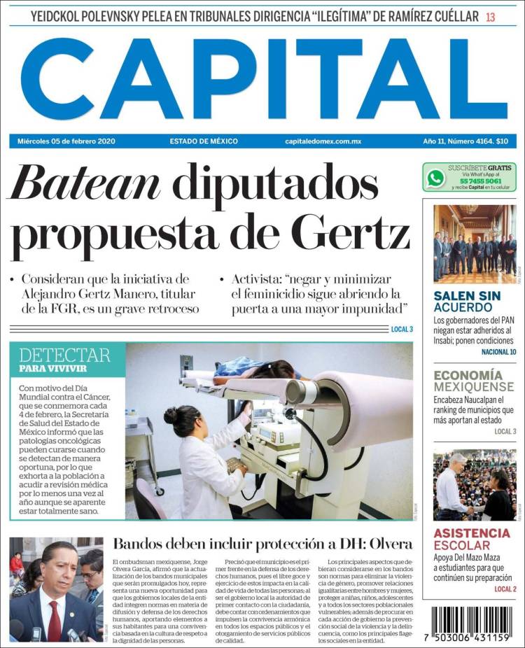 Portada de Capital México (México)