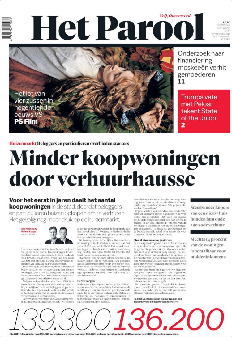 Portada de Het Parool (Pa&iacute;ses Bajos)