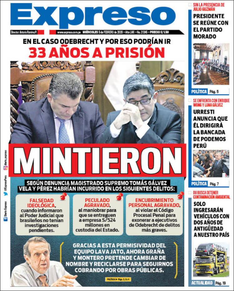 Portada de Expreso (Perú)