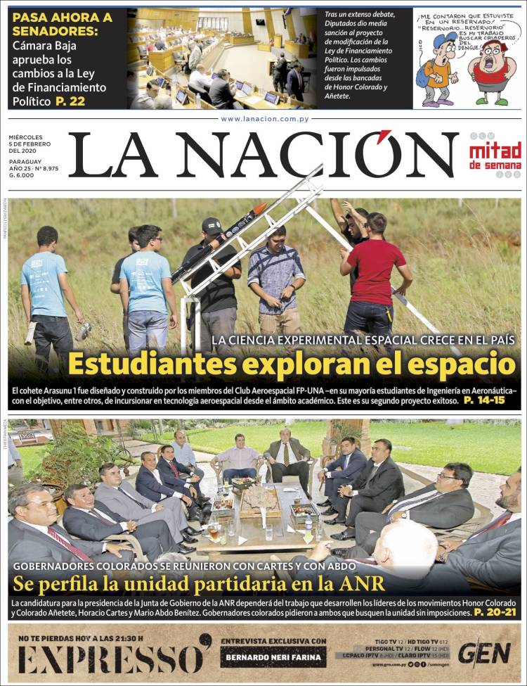 Portada de La Nación (Paraguay)