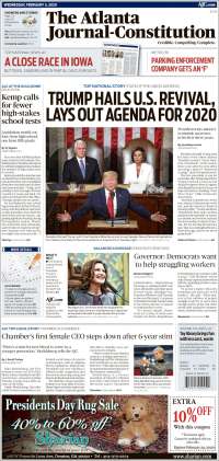 Portada de The Atlanta Journal-Constitution (USA)