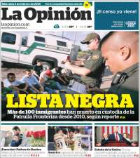 Portada de La Opinión (USA)