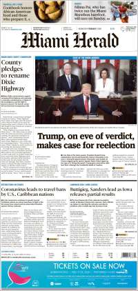 Portada de Miami Herald (USA)