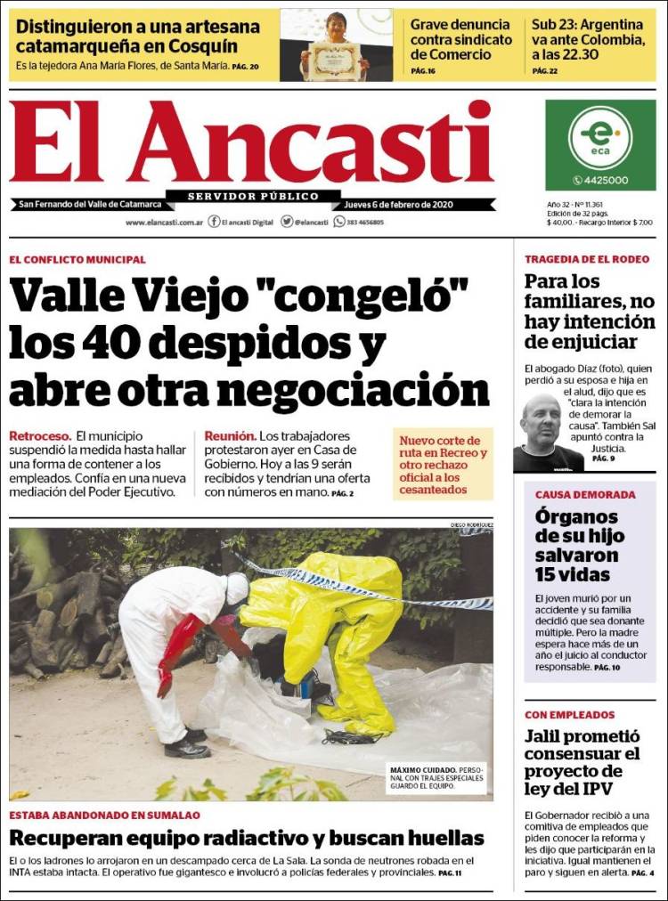 Portada de El Ancasti (Argentina)