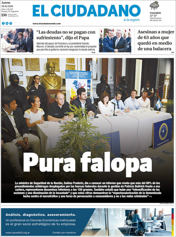 Portada de Diario El Ciudadano (Argentina)