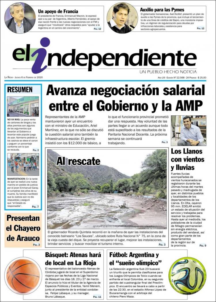 Portada de El Independiente (Argentina)