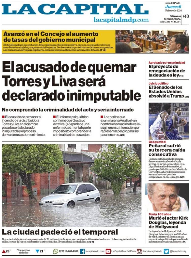 Portada de Diario La Capital - Mar del Plata (Argentina)