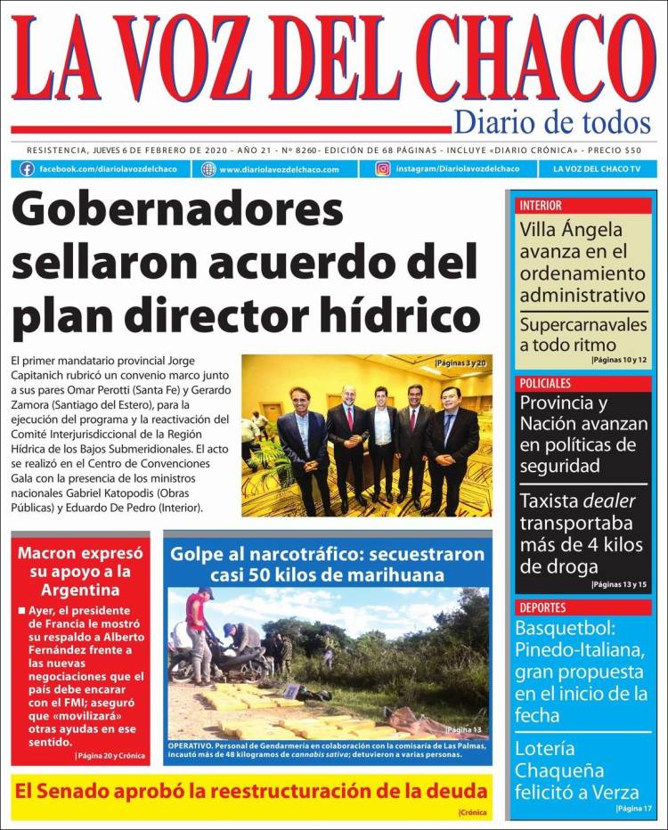 Portada de La Voz del Chaco (Argentina)