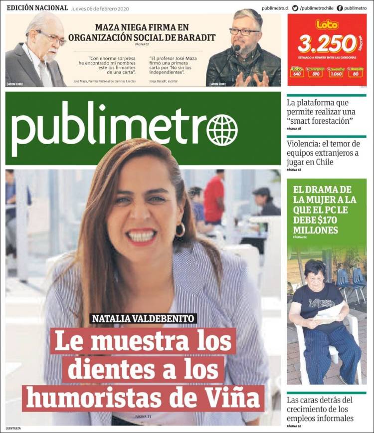 Portada de Publimetro (Chile)
