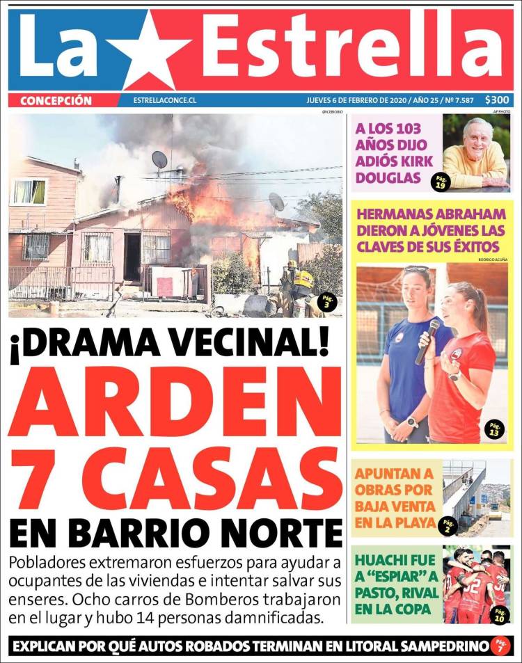 Portada de La Estrella de Concepción (Chile)