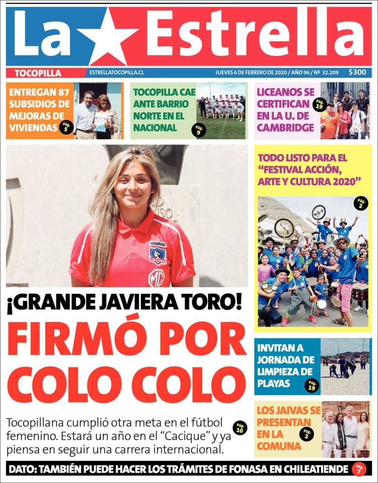 Portada de La Estrella de Tocopilla (Chile)