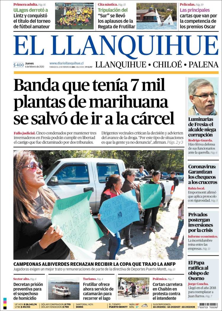 Portada de El Llanquihue (Chile)