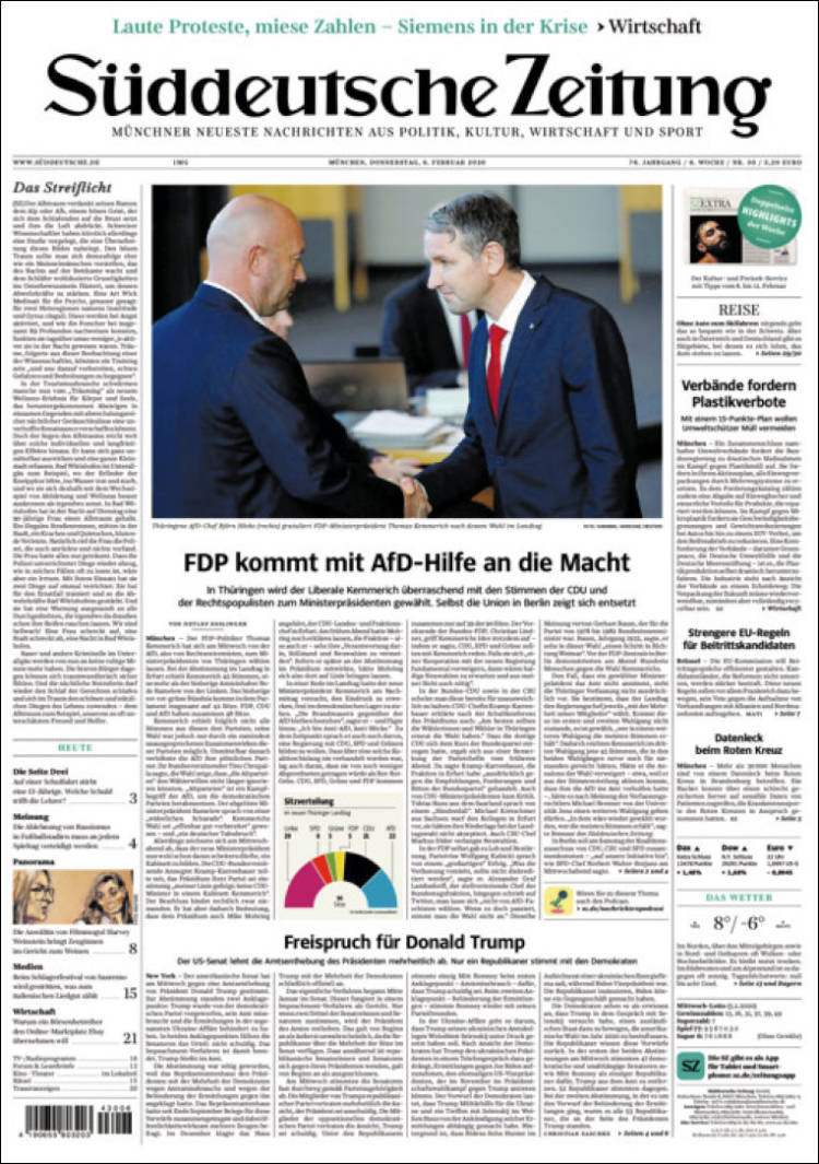 Portada de Sueddeutsche (Allemagne)