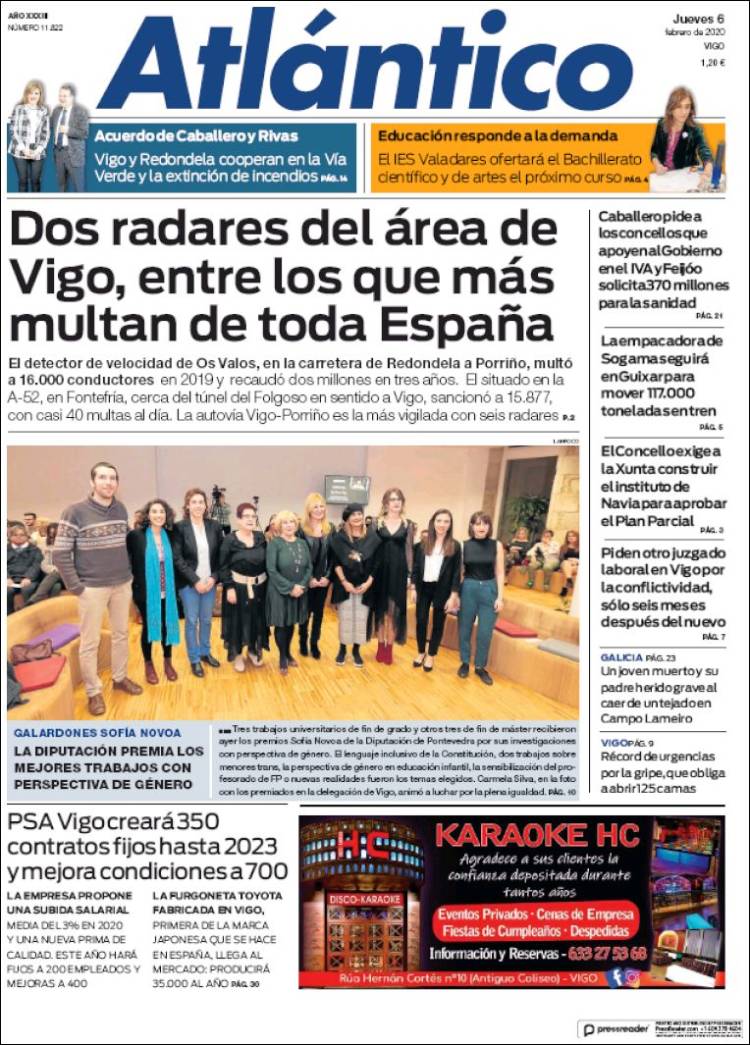 Portada de Atlántico Diario (España)