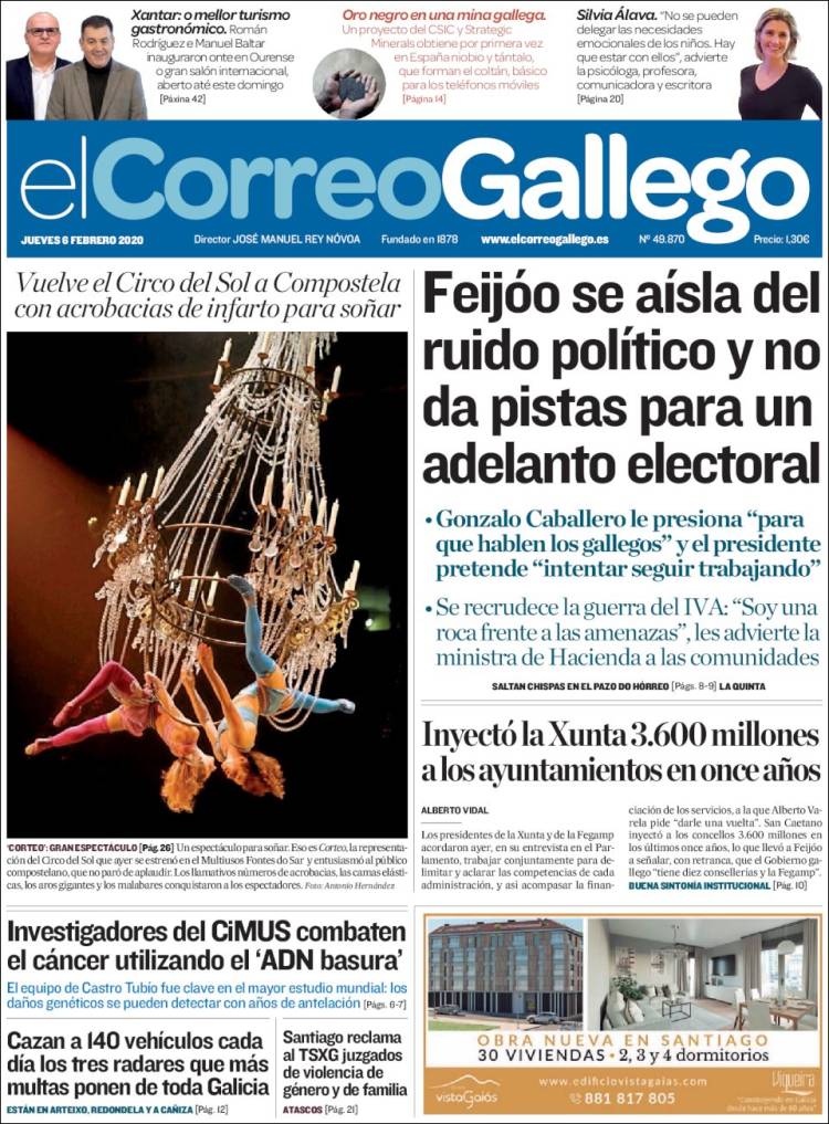 Portada de El Correo Gallego (España)