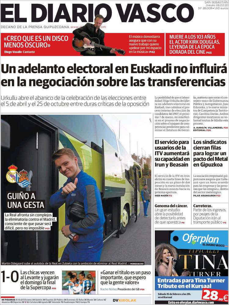 Portada de Diario Vasco (España)