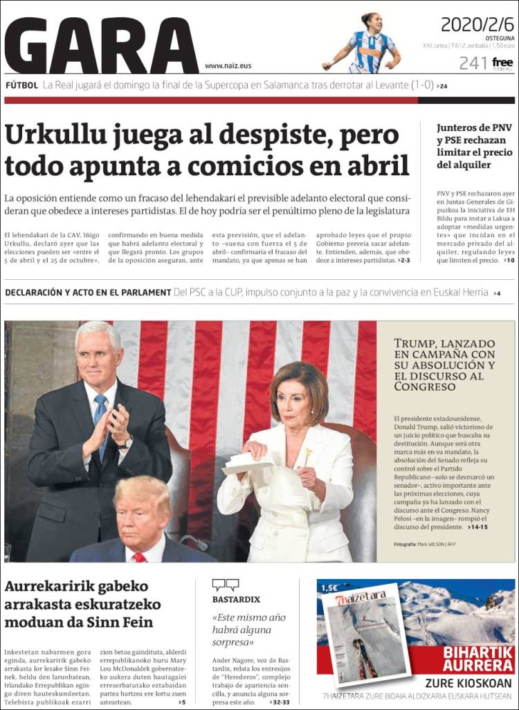 Portada de Gara (España)