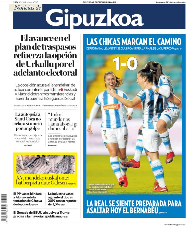 Portada de Noticias de Gipuzkoa (España)