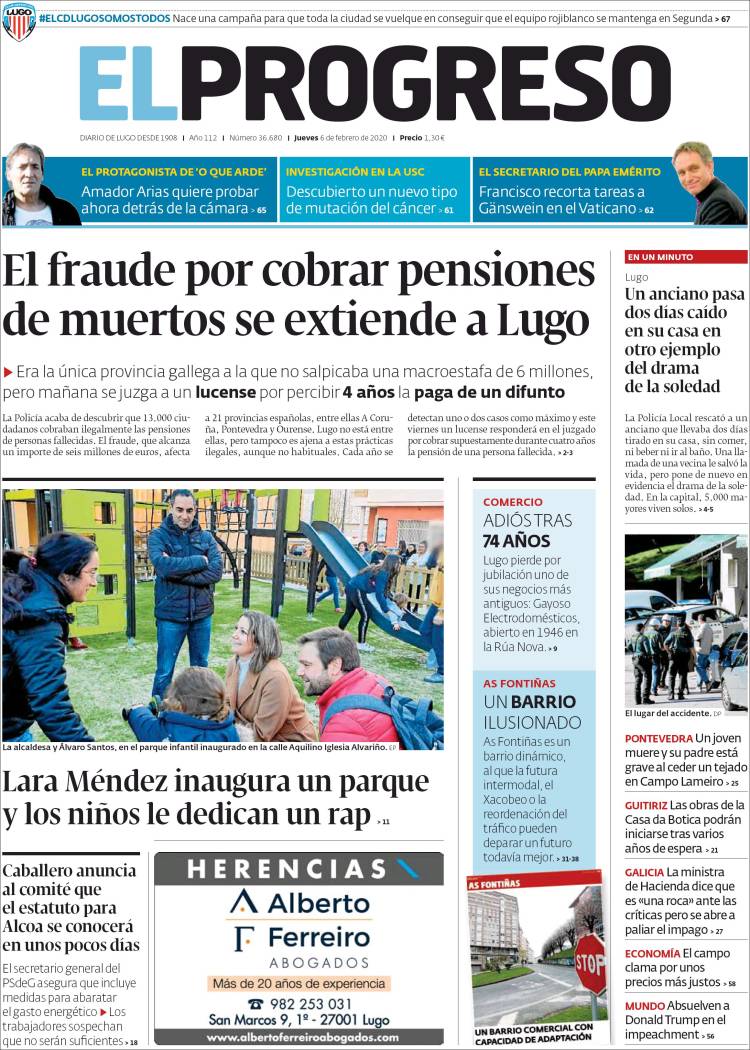 Portada de El Progreso (España)