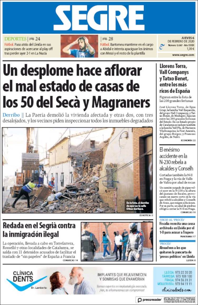Portada de Segre  (España)