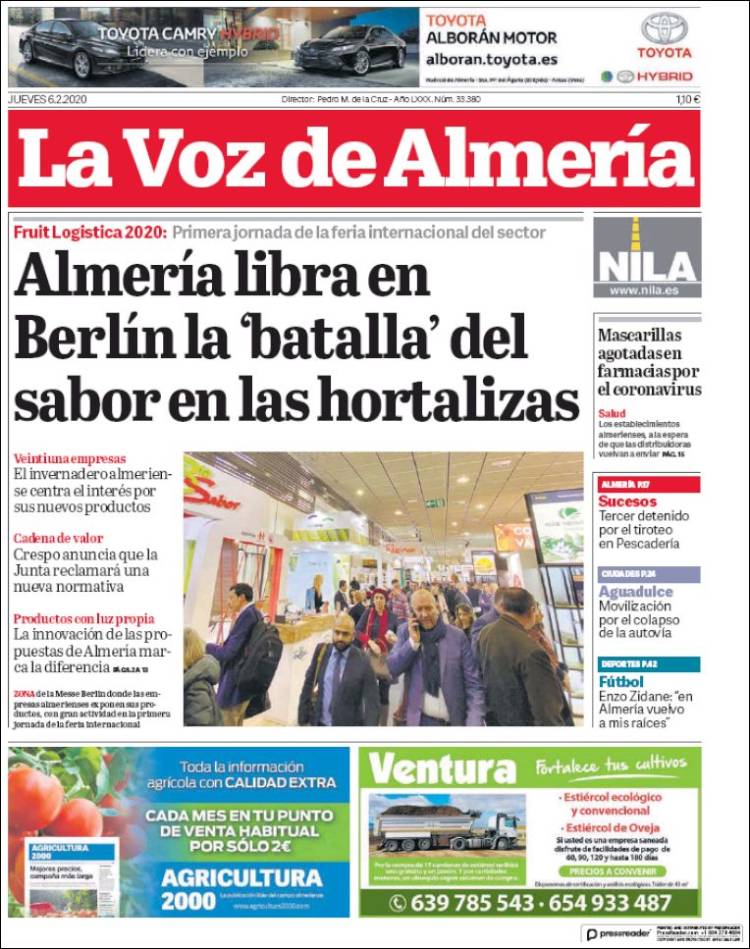 Portada de La Voz de Almería (España)