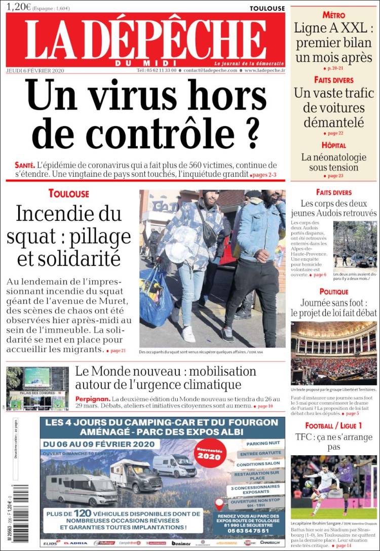 Portada de La Dépêche du Midi (Francia)