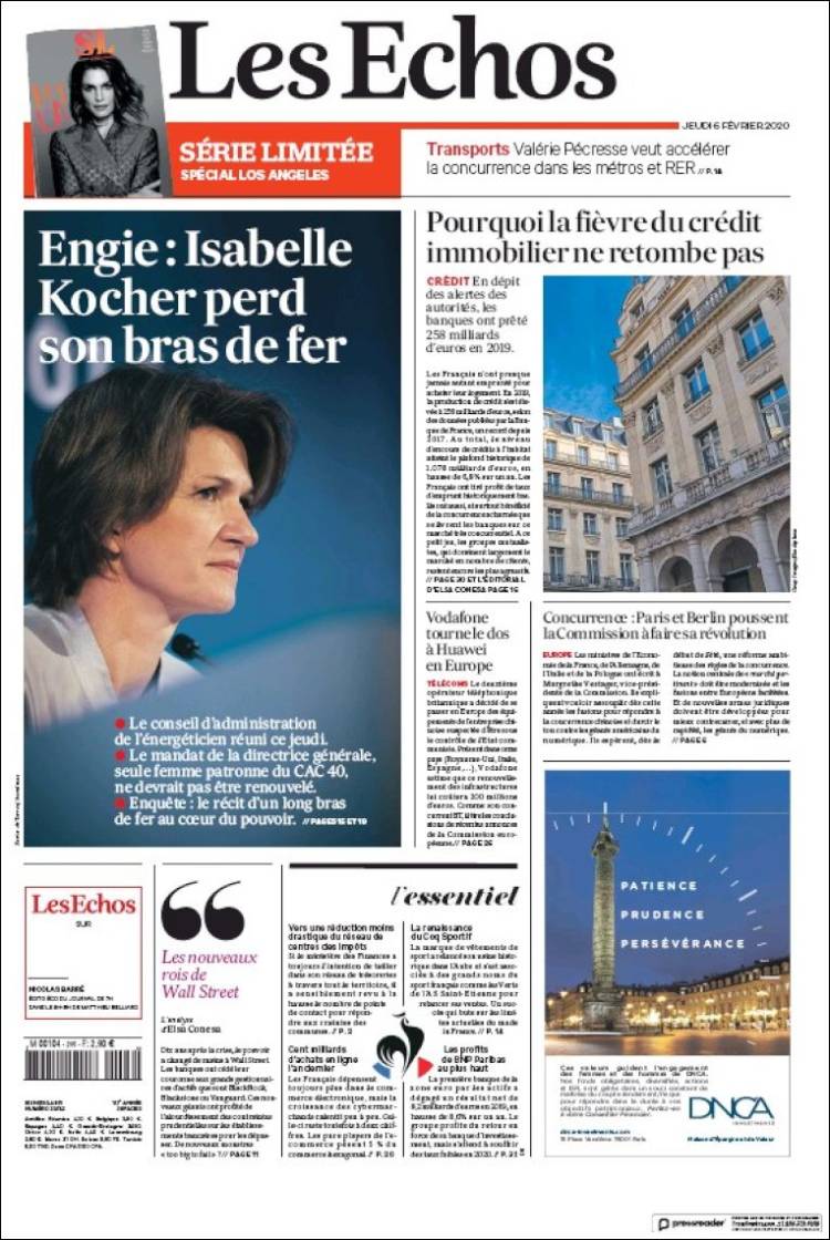 Portada de Les Echos (Francia)