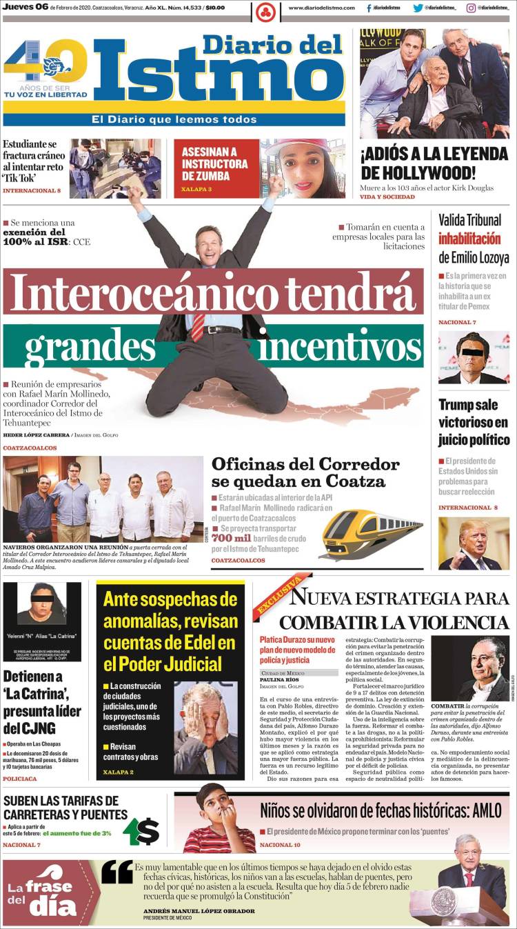 Portada de Diario del Istmo - Voz en Libertad (México)