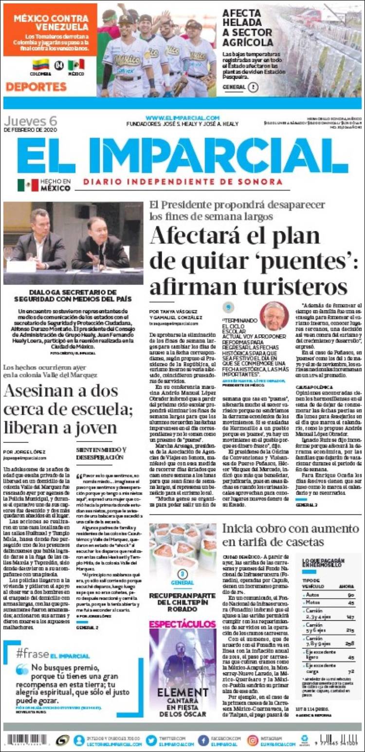 Portada de El Imparcial (México)