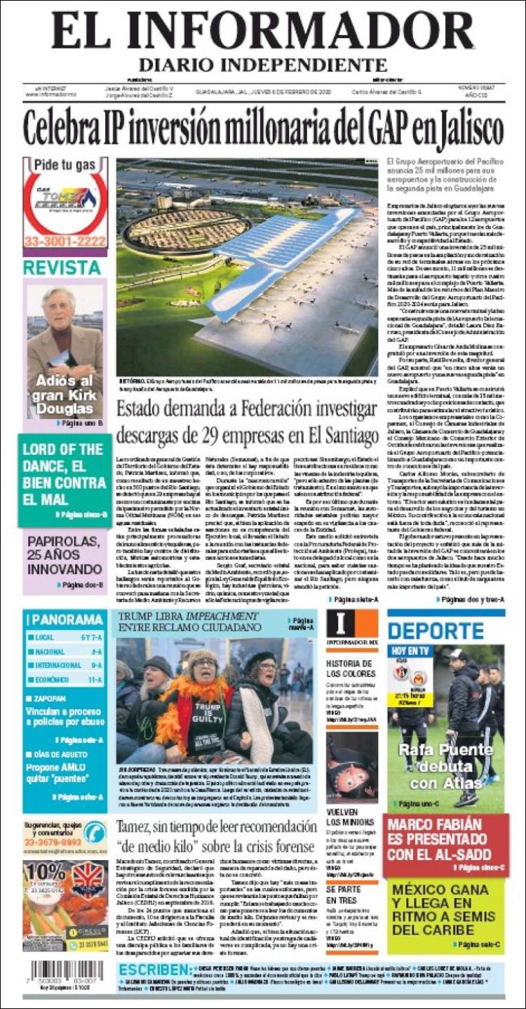 Portada de El Informador (México)