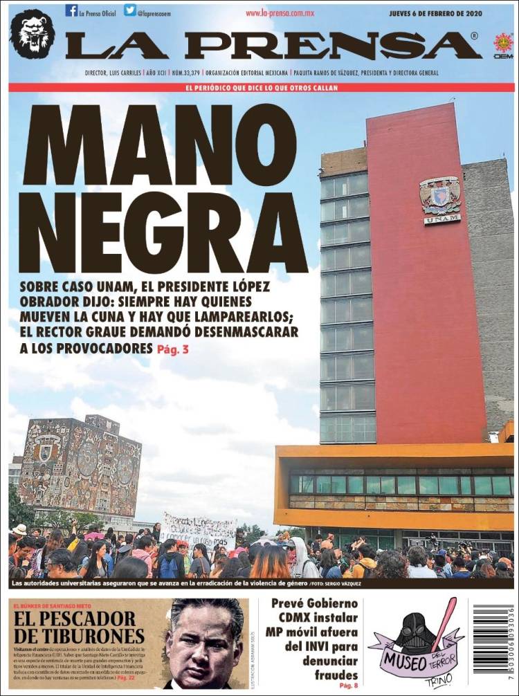 Portada de La Prensa (México)