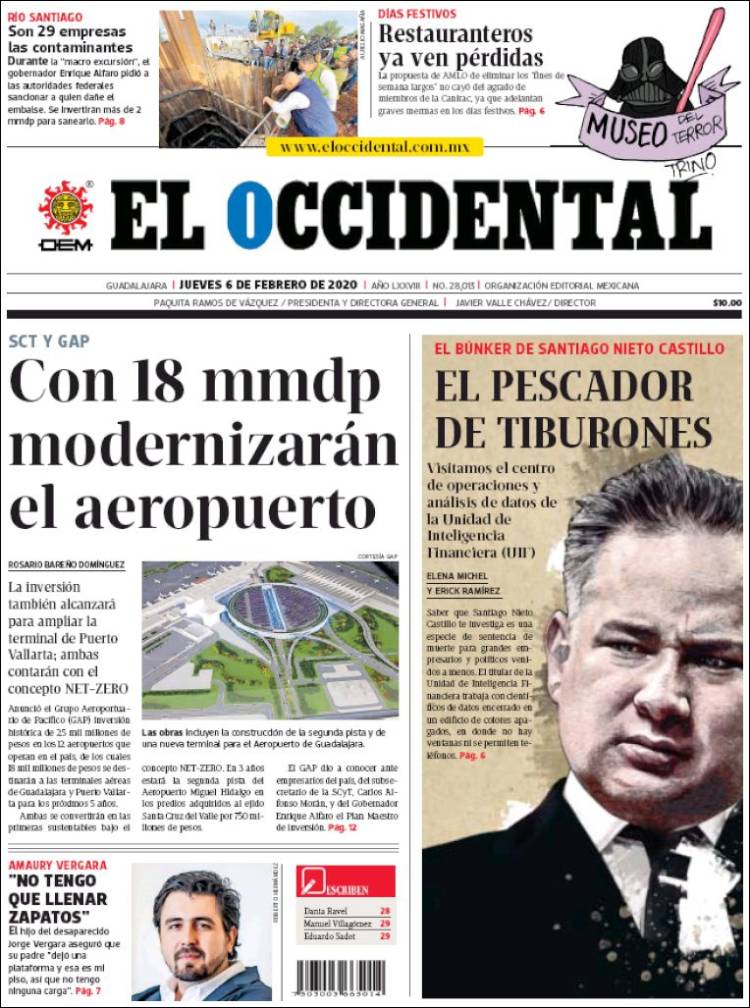 Portada de El Occidental (México)