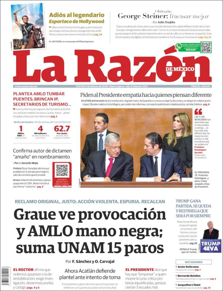 Portada de La Razón (México)