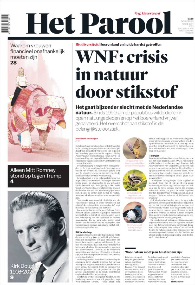 Portada de Het Parool (Pa&iacute;ses Bajos)