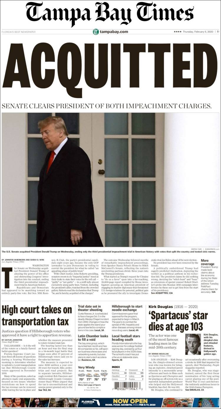 Portada de Tampa Bay Times (USA)