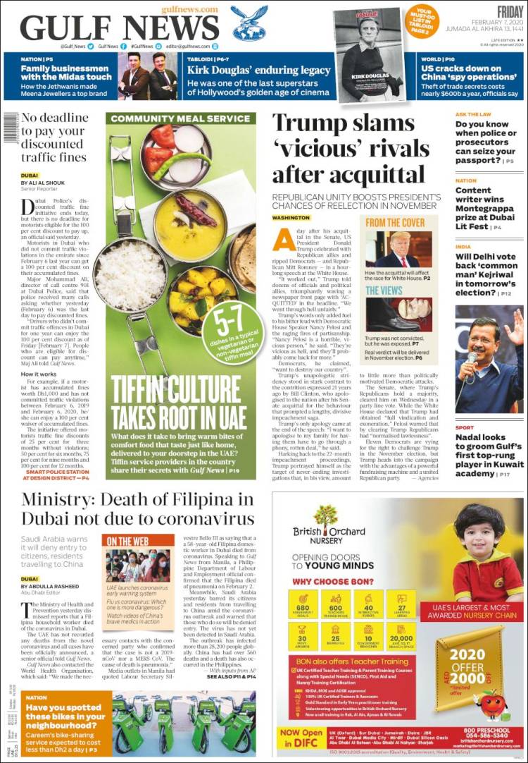 Portada de Gulf News (Asia-Pacífico)