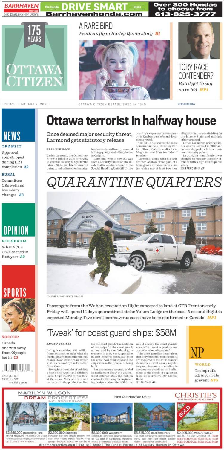 Portada de Ottawa Citizen (Canadá)