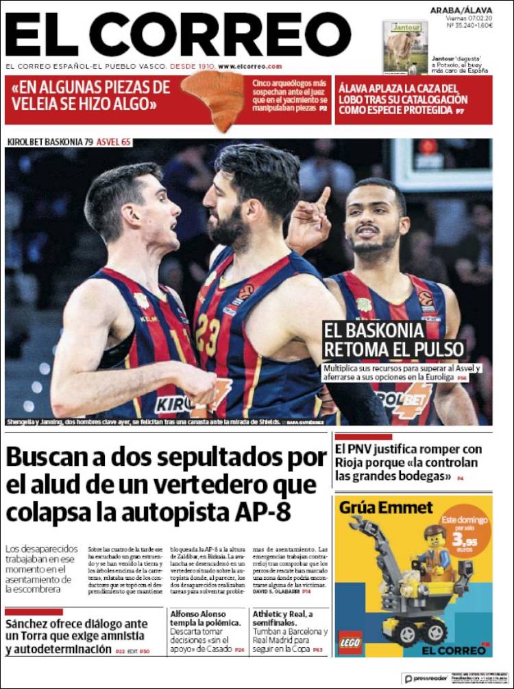 Portada de El Correo - Álava (España)