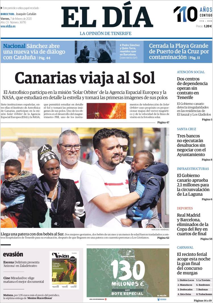 Portada de El Día (España)
