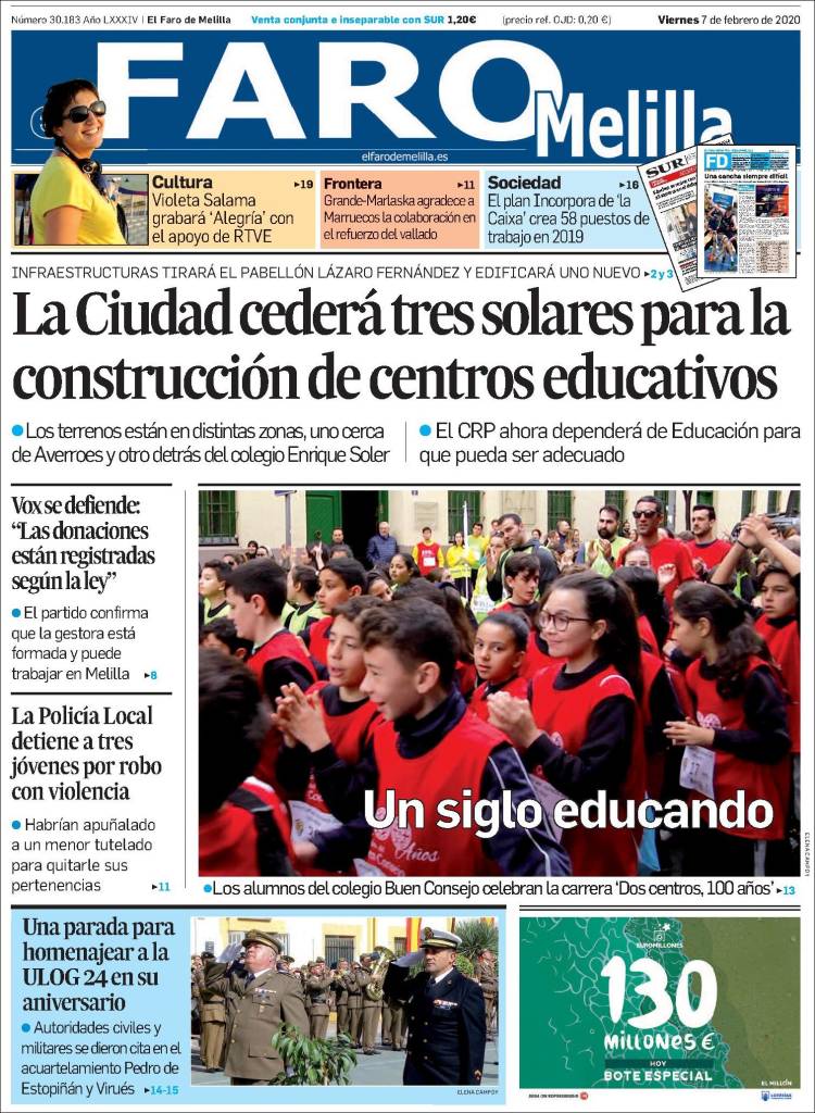 Portada de El Faro de Melilla (Espagne)
