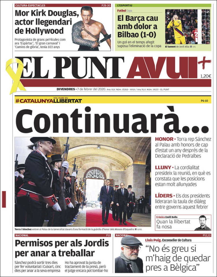 Portada de El Punt Avui (Espagne)